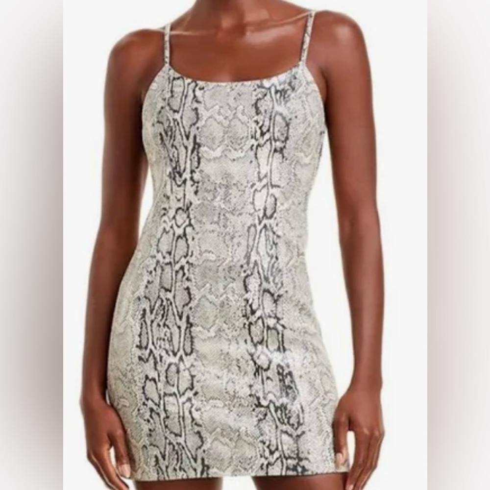 Alice + Olivia Nelle Vegan Leather Mini Dress, size 6